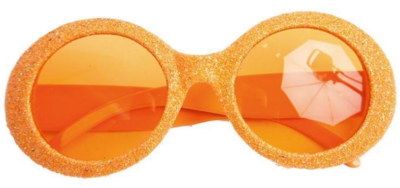 verkoop - attributen - Brillen - Rond glitter oranje